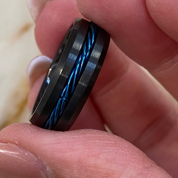 BLACK TUNGSTEN WEDDING BAND RING - Picture 11 of 16